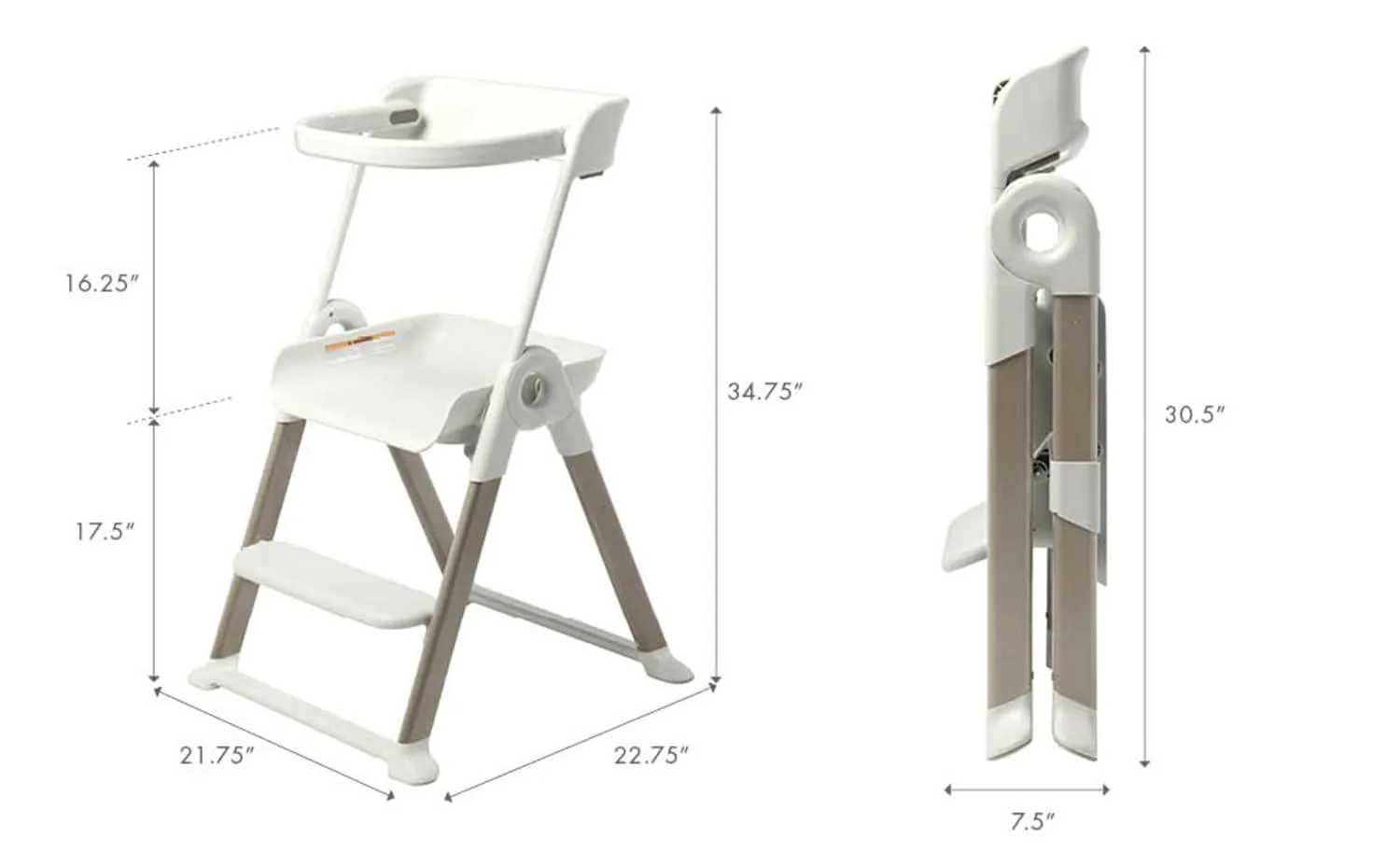 Boon Pivot Toddler Foldable Tower - White