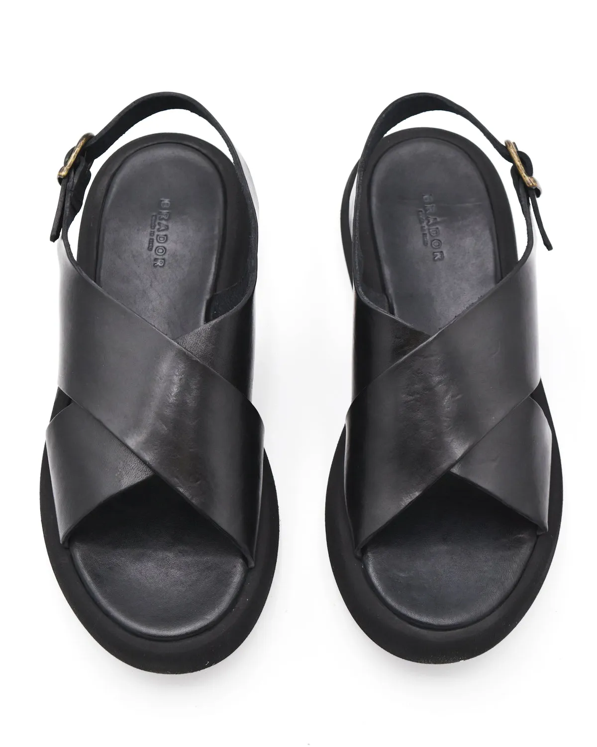 Brador Wrap Platform Sandal in Nero