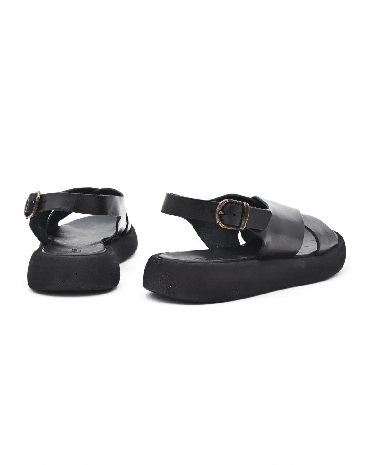 Brador Wrap Platform Sandal in Nero