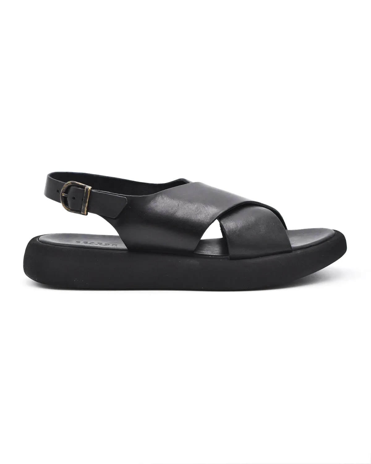 Brador Wrap Platform Sandal in Nero