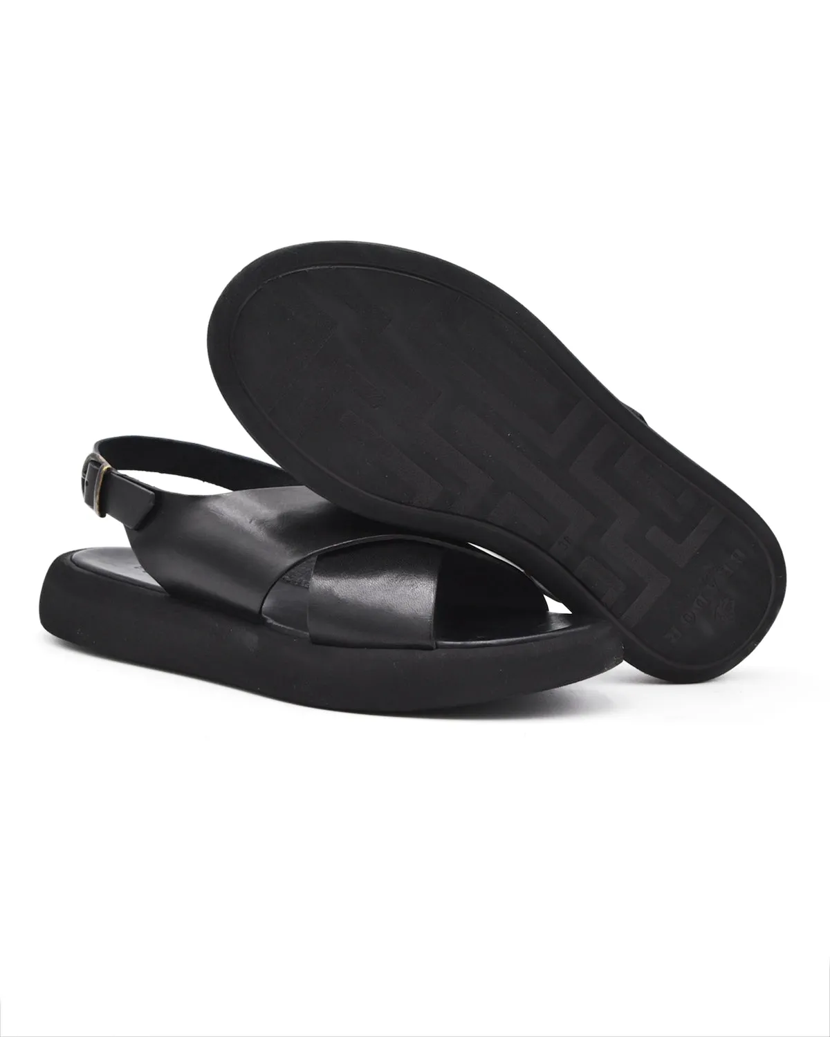 Brador Wrap Platform Sandal in Nero