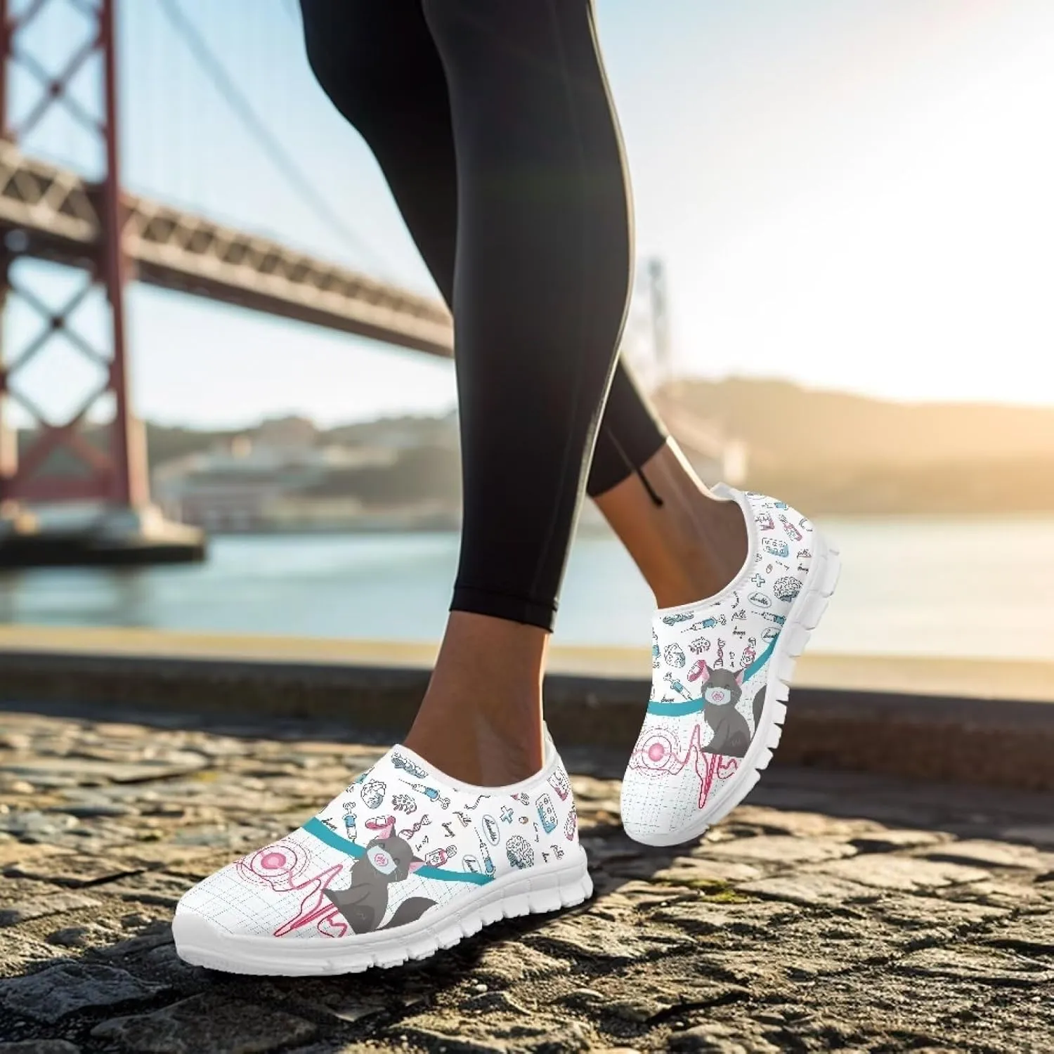 Breathable Casual Shoes for Women Slip On Comfortable Sneakers Soft Lightweight Running Shoes Non Slip Walking Shoes Running Sports Travel Loafers US 5.5-11.5