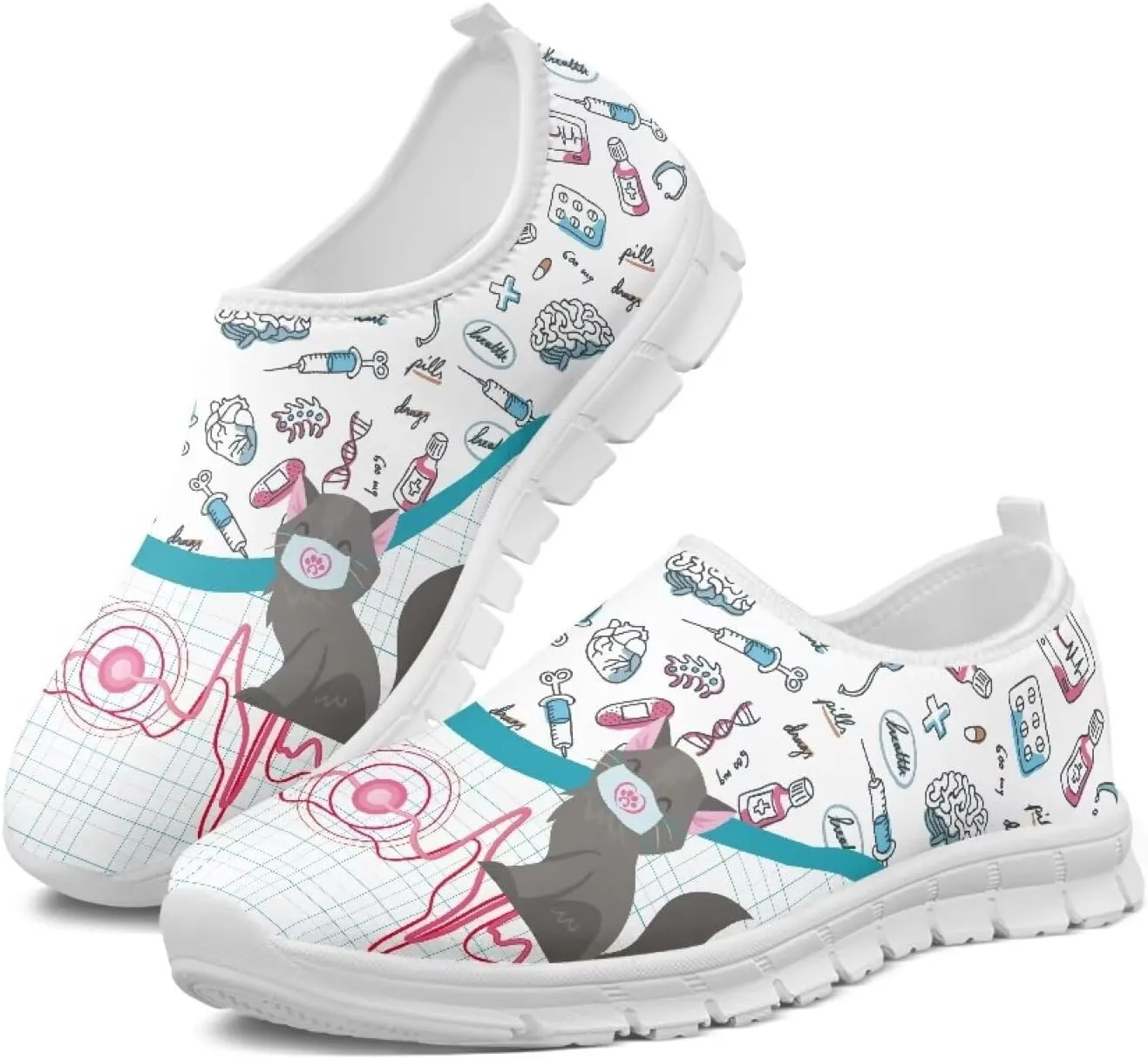 Breathable Casual Shoes for Women Slip On Comfortable Sneakers Soft Lightweight Running Shoes Non Slip Walking Shoes Running Sports Travel Loafers US 5.5-11.5