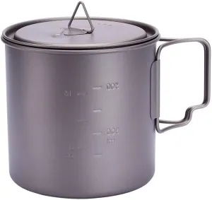 BTTSTRA Pure Titanium Portable Coffee Cup Outdoor Camping Water Cup 650ML