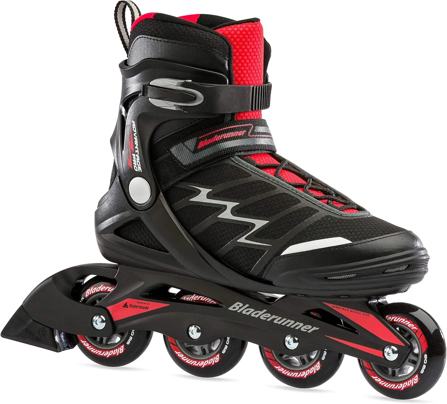 by Rollerblade Advantage Pro XT Men's Adult Fitness Inline Skate, Black and Red, Inline Skates ,12