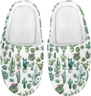 Cactus Slippers for Kids Girls Boys Slippers Soft Plush Slippers Slip-on Fuzzy House Slippers Indoor Outdoor