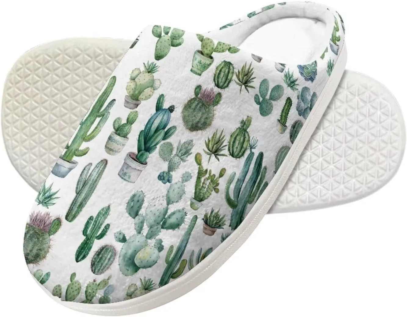 Cactus Slippers for Kids Girls Boys Slippers Soft Plush Slippers Slip-on Fuzzy House Slippers Indoor Outdoor