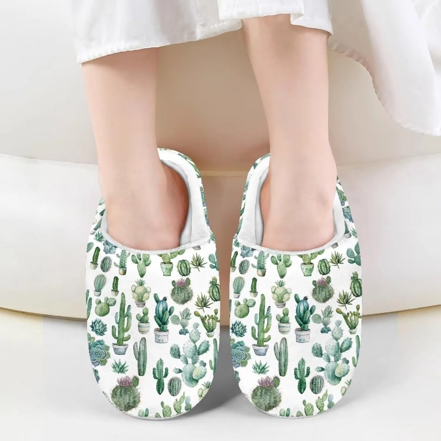 Cactus Slippers for Kids Girls Boys Slippers Soft Plush Slippers Slip-on Fuzzy House Slippers Indoor Outdoor