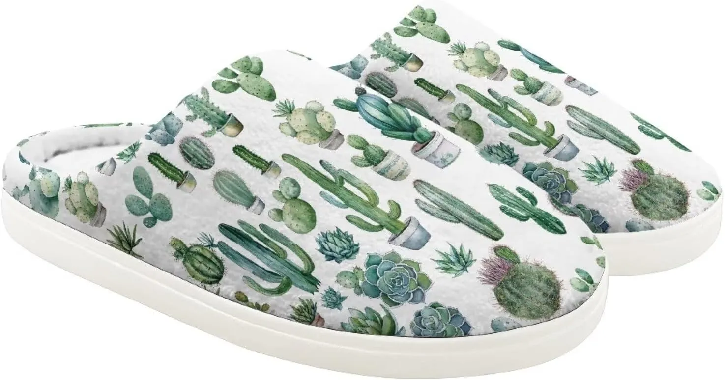 Cactus Slippers for Kids Girls Boys Slippers Soft Plush Slippers Slip-on Fuzzy House Slippers Indoor Outdoor