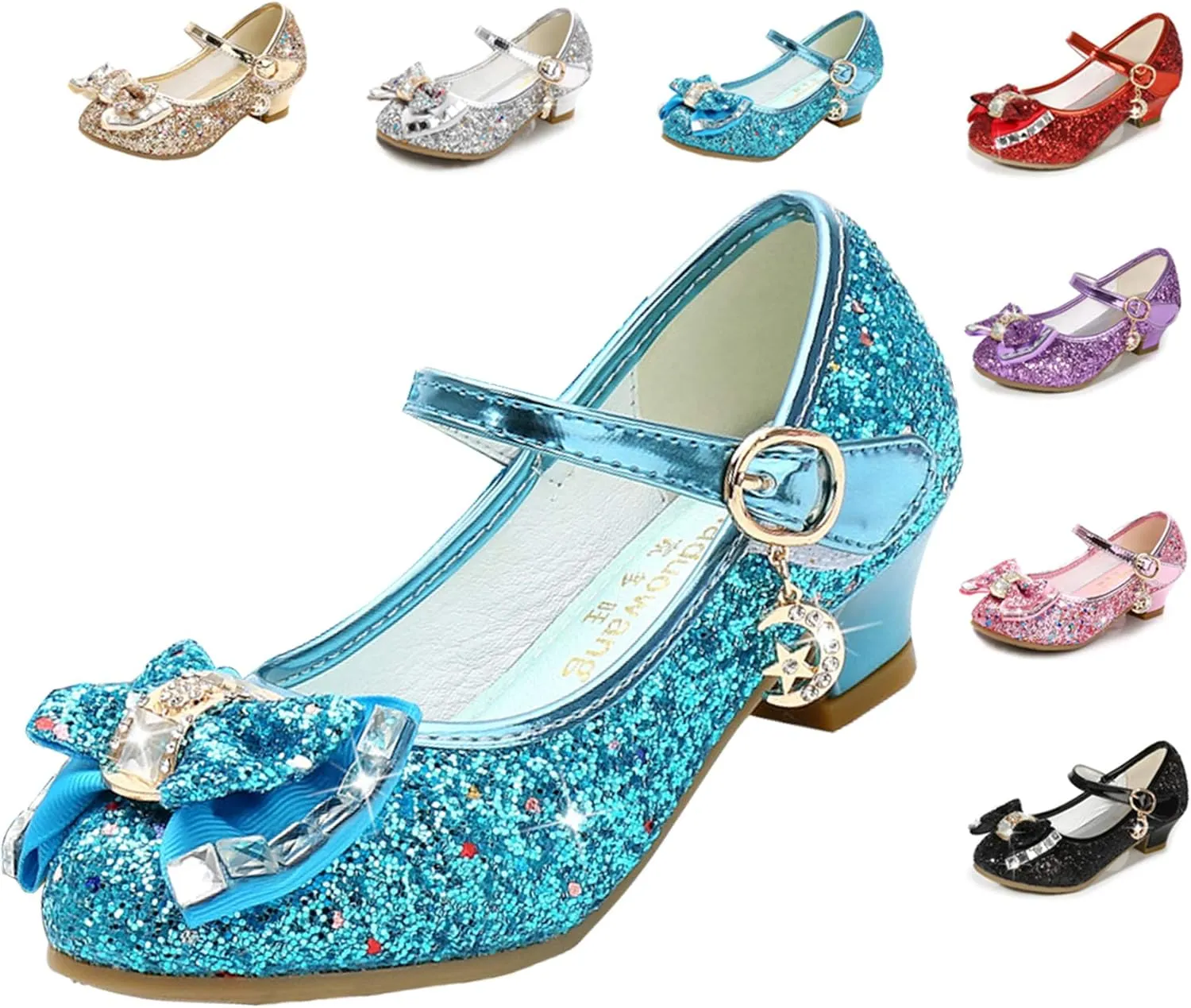 Cadidi Dinos Girls Dress Shoes Wedding Party Heel Mary Jane Princess Flower Shoes (Toddler/Little Kid/Big Kid)