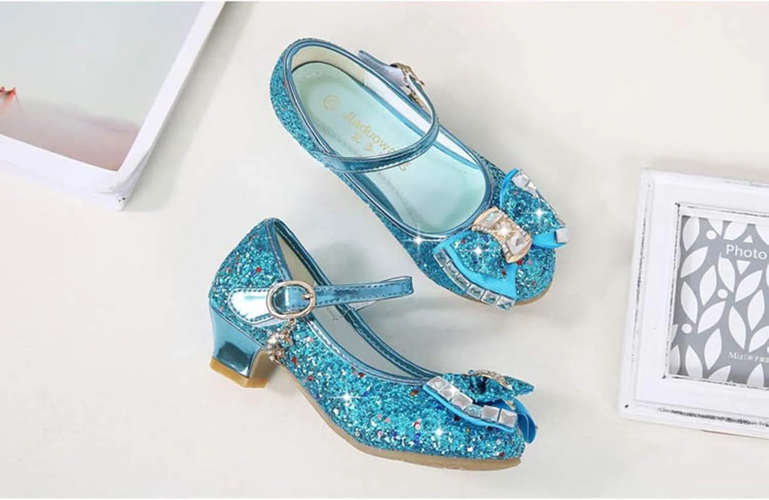 Cadidi Dinos Girls Dress Shoes Wedding Party Heel Mary Jane Princess Flower Shoes (Toddler/Little Kid/Big Kid)
