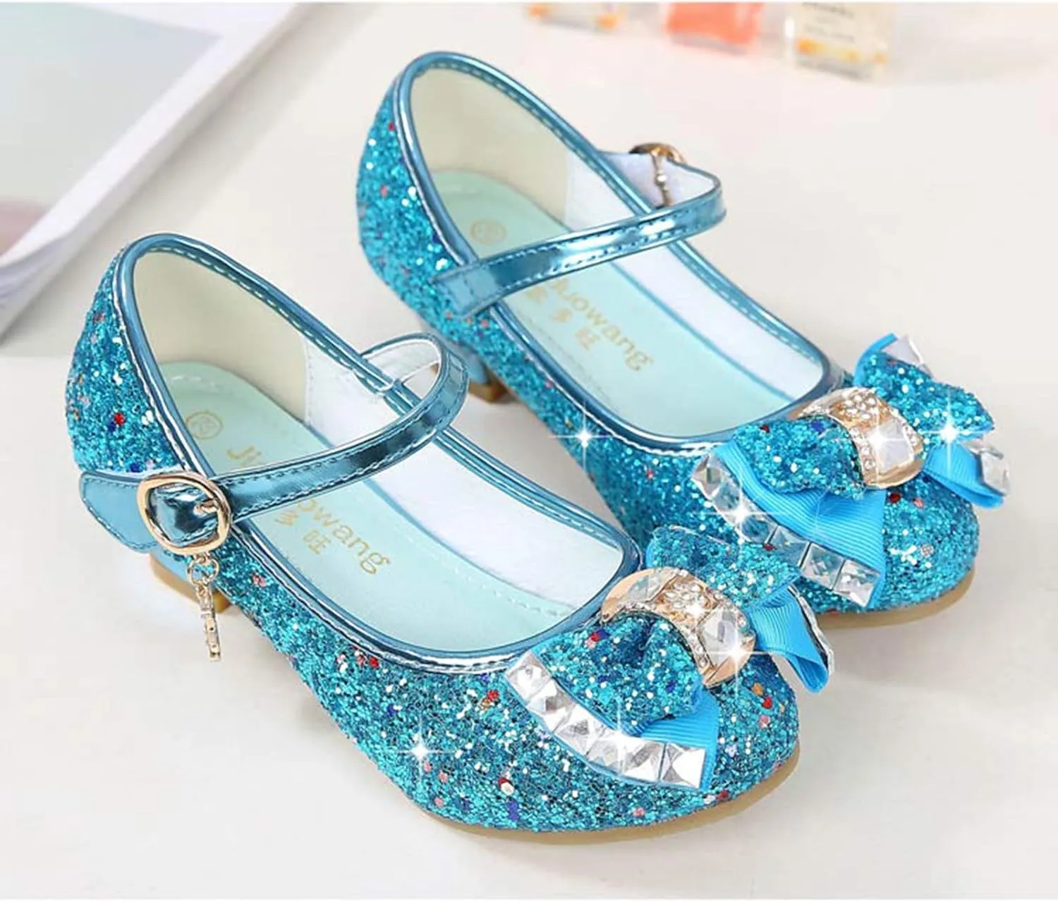 Cadidi Dinos Girls Dress Shoes Wedding Party Heel Mary Jane Princess Flower Shoes (Toddler/Little Kid/Big Kid)
