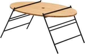Camp Table Outdoor Foldable Oval Table Portable Camping Picnic Self-Driving Table Bearing Weight 30kg Camping Travel Furniture