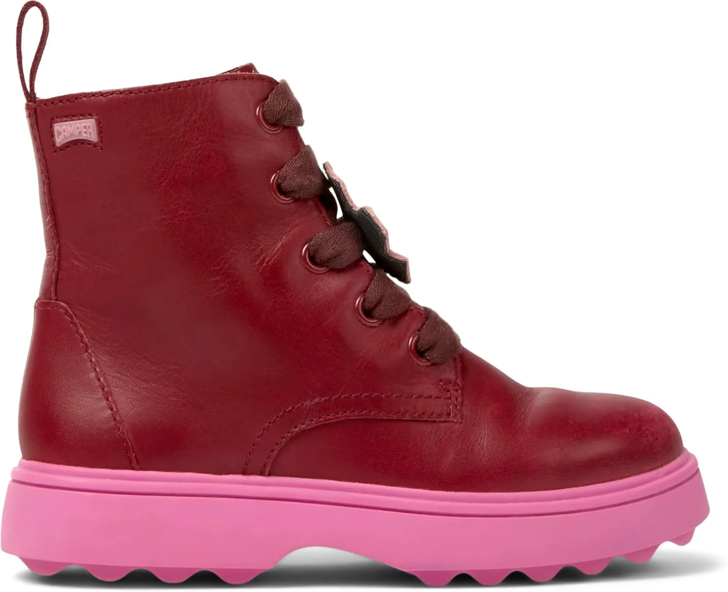 Camper Kids Girls Norte Kids Fashion Boot, Burgundy, 3.5 Big