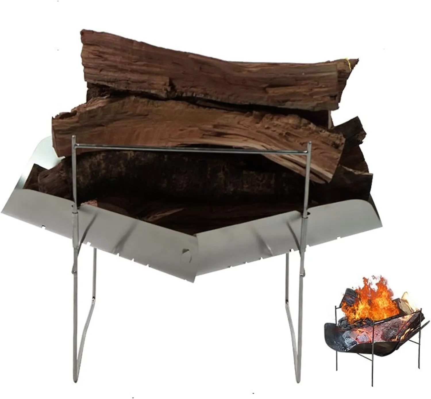 Camping Stove Outdoor Wood Burning Camp Stove Potable Folding Stainless Steel Backpacking Stove Camp Stoves