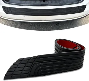 Car Rear Bumper Protector Guard, Concave and Convex Anti-Slip Design PVC Rubber Plastic Anti-Scratch Protection Sticker, Modification Accessories, Universal for Most Cars (Black)