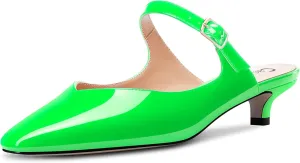 Castamere Women Low Kitten Heel Square Toe Slip-on Pumps Wedding Dress 1.2 Inches Heels