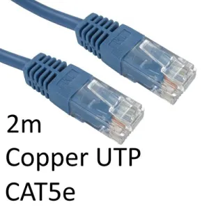 CAT5e 2m RJ45 Network Cable Blue - Durable, Moulded Boot, UTP