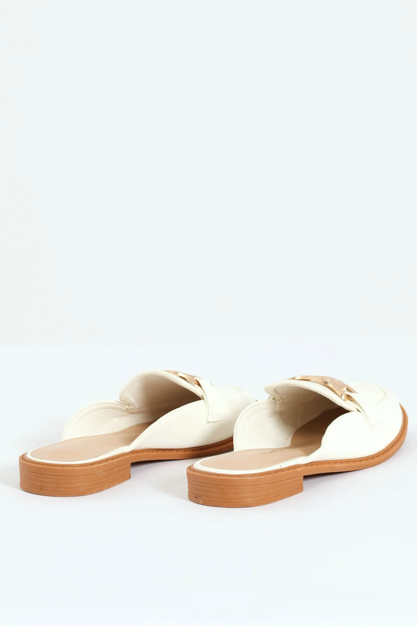 Chain Trim Push In Loafer - White