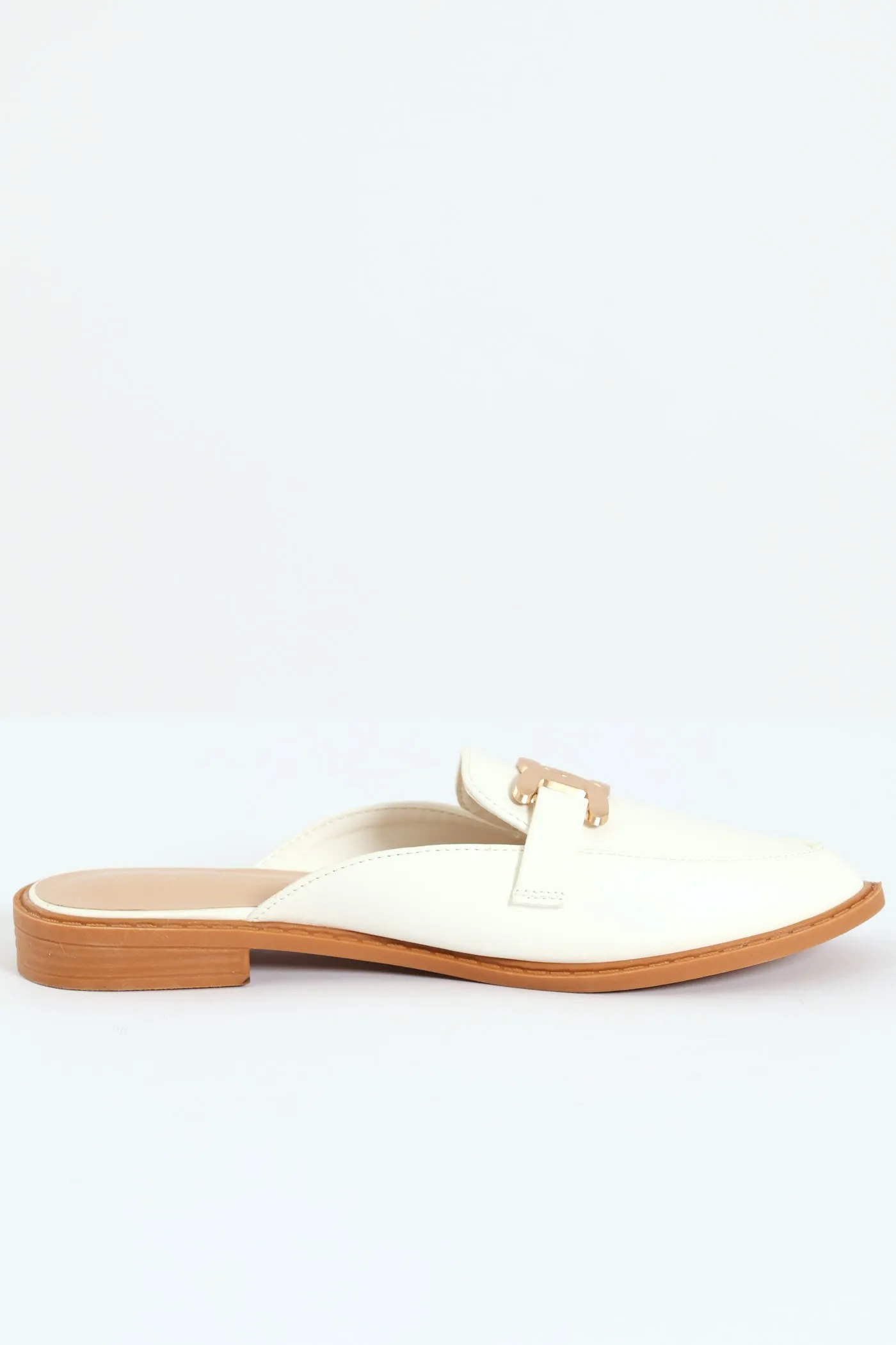 Chain Trim Push In Loafer - White