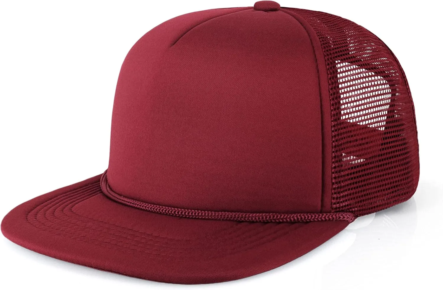 CHOK.LIDS Flat Bill Foam Top Hats for Men and Women Adjustable Snapback Trucker Hat Trendy Color Flat Brim Mesh Baseball Cap