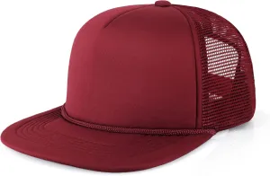 CHOK.LIDS Flat Bill Foam Top Hats for Men and Women Adjustable Snapback Trucker Hat Trendy Color Flat Brim Mesh Baseball Cap