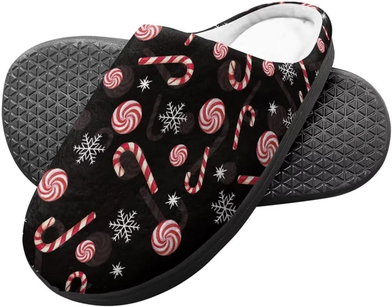 Christmas Kids Fuzzy Warm House Slippers for Girls Non Slip Rubber Sole Home Slippers for Toddlers Size 9-15