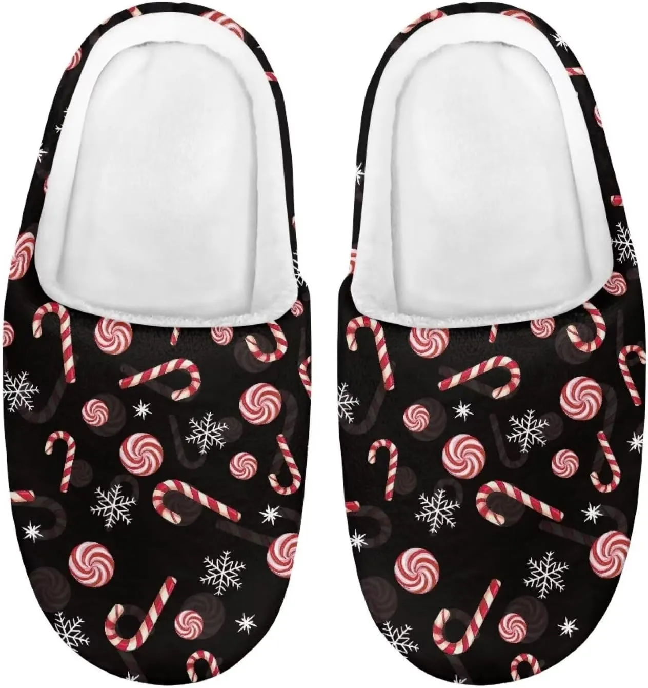Christmas Kids Fuzzy Warm House Slippers for Girls Non Slip Rubber Sole Home Slippers for Toddlers Size 9-15