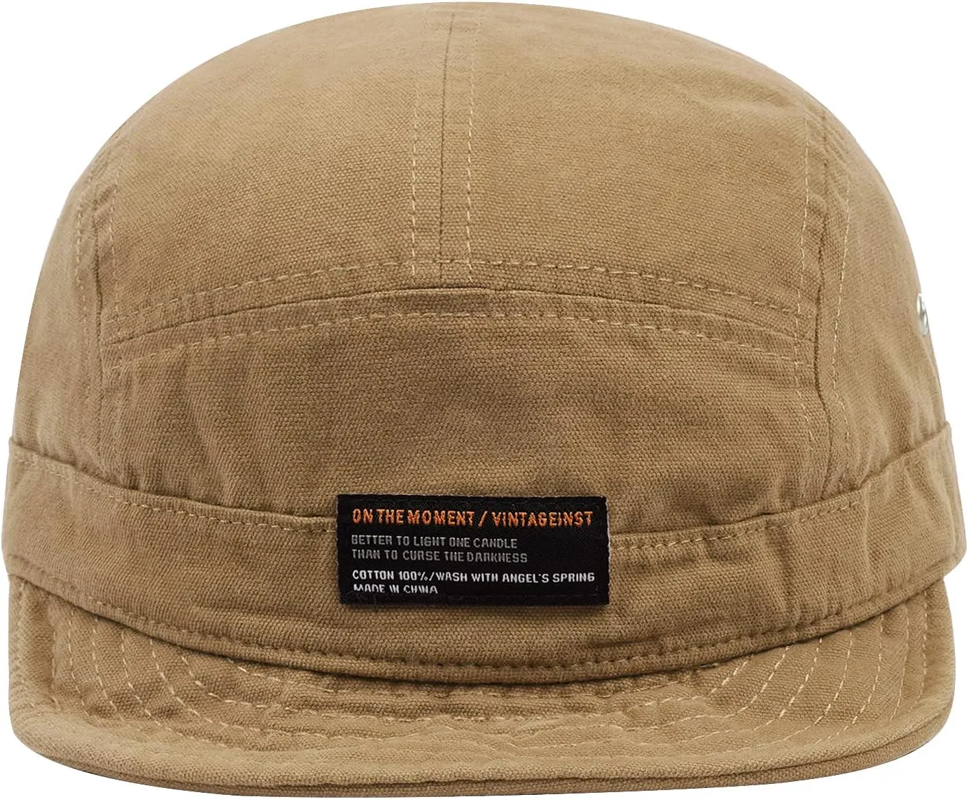 CLAPE Short Brim Baseball Cap 5 Panel Hat Soft Short Bill Trucker Cap Flat Snapback Hats Casual Outdoor Fitted Cap Dad Hats