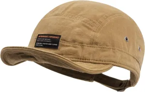 CLAPE Short Brim Baseball Cap 5 Panel Hat Soft Short Bill Trucker Cap Flat Snapback Hats Casual Outdoor Fitted Cap Dad Hats