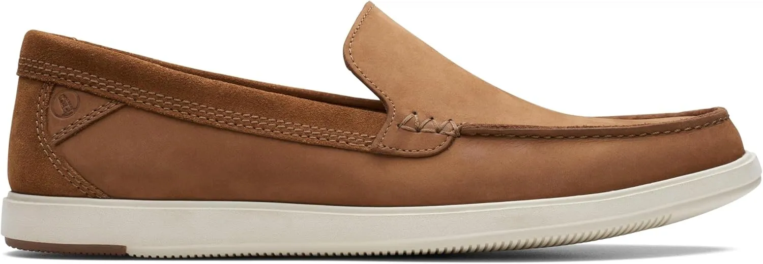 Clarks Mens Bratton Loafer Dark Tan Nubuck Loafer