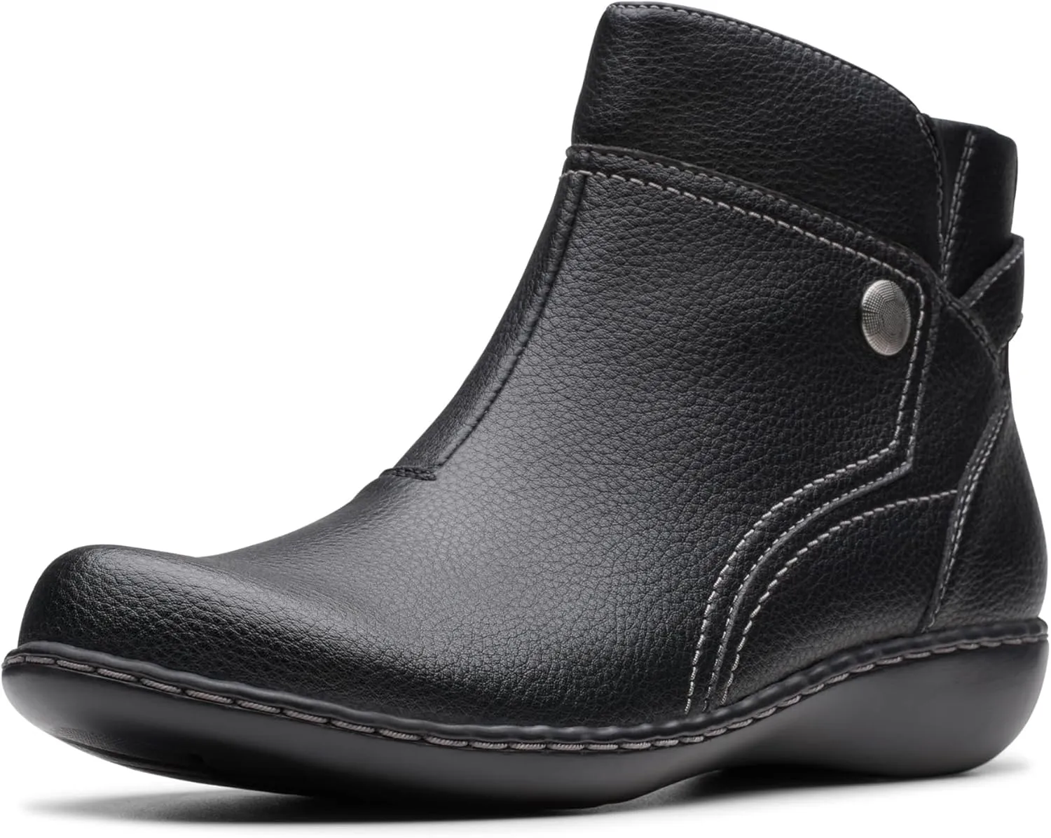 Clarks Women's Ashland Mabel Ankle Boot, Black Tumbled, 9.5 Narrow