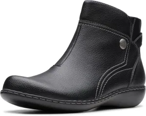 Clarks Women's Ashland Mabel Ankle Boot, Black Tumbled, 9.5 Narrow
