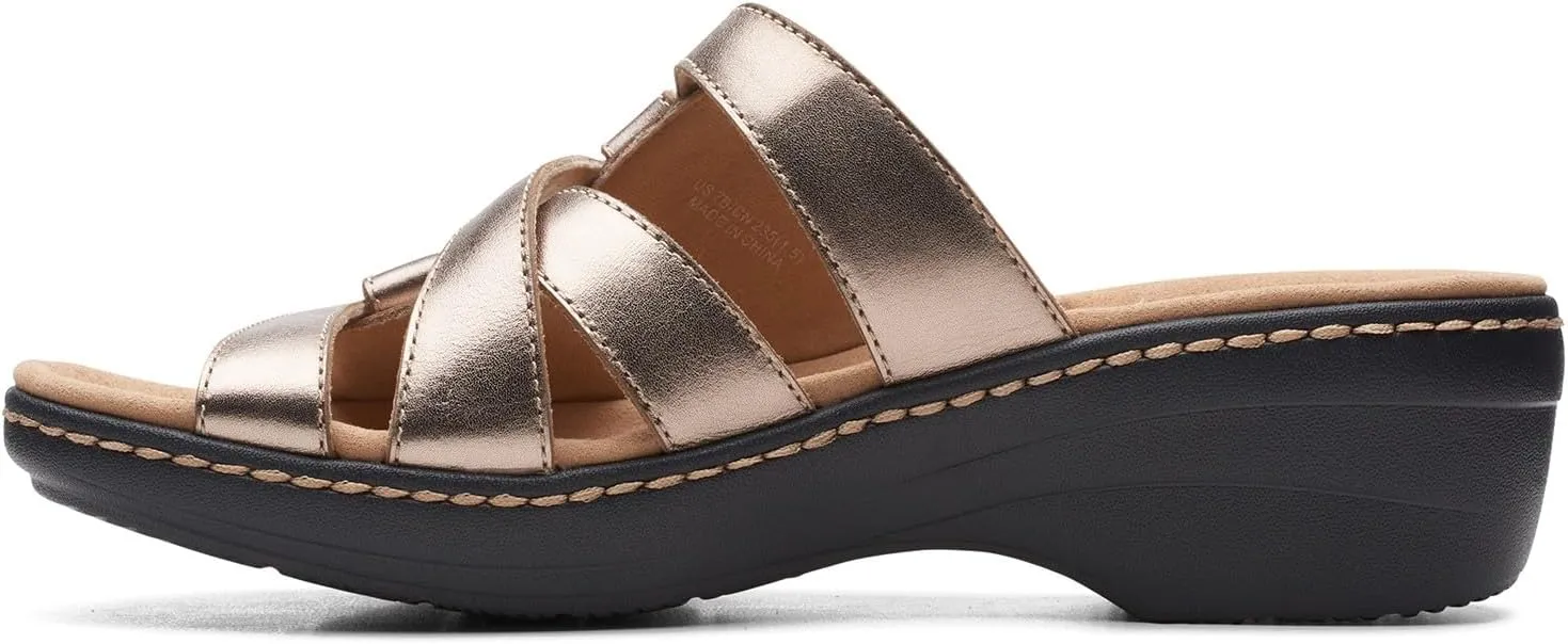 Clarks Women's Merliah Karli Sandal, Metallic, 9 Narrow
