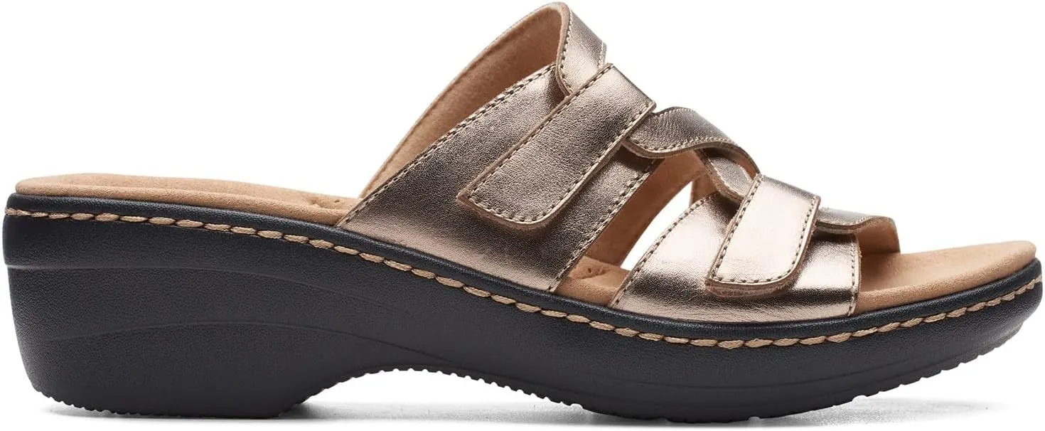 Clarks Women's Merliah Karli Sandal, Metallic, 9 Narrow