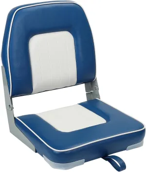 Classic Low Back Fishing Boat Seat Folding Marine Bass Jon Boat Seats (Blue/White)