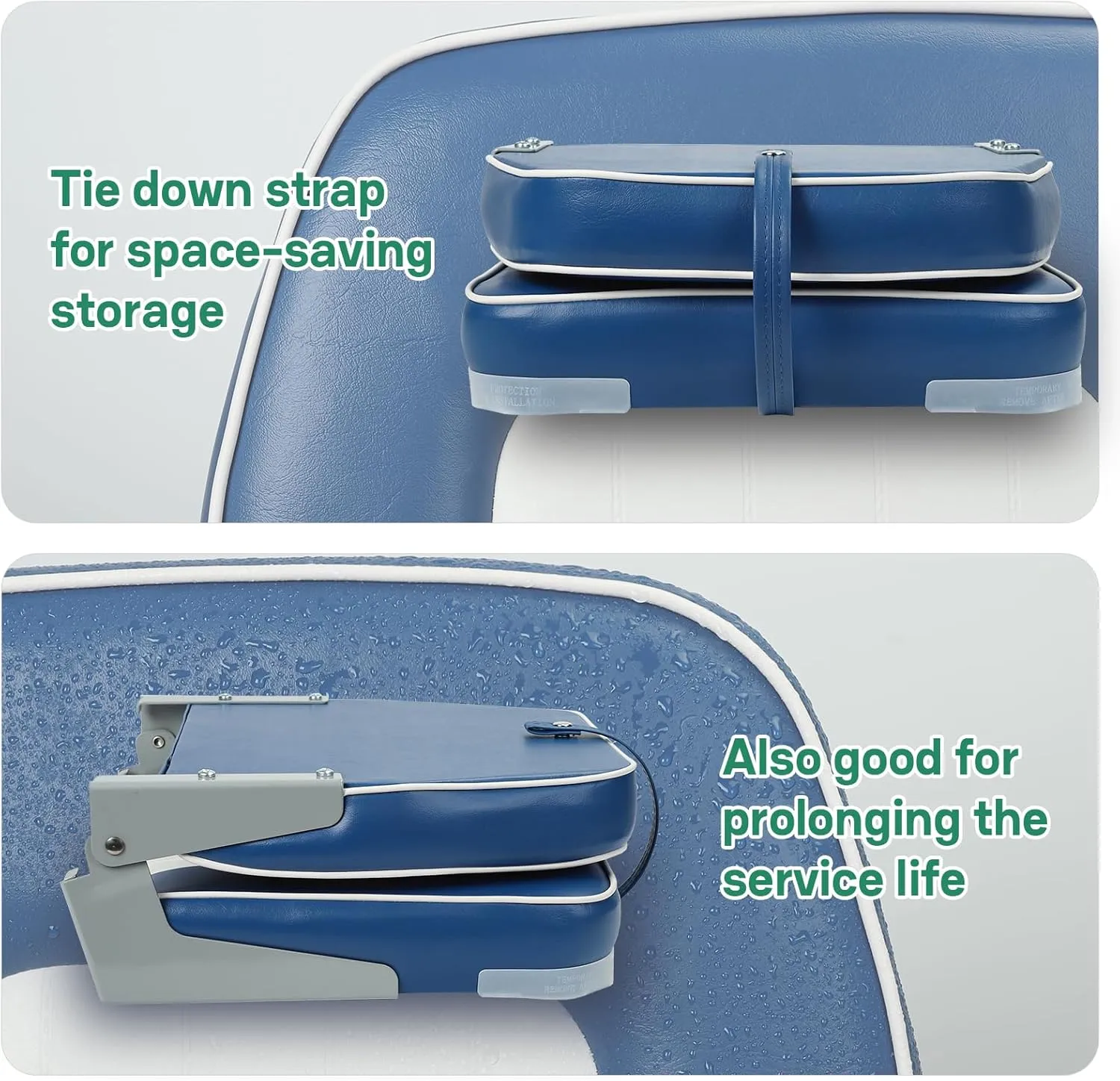 Classic Low Back Fishing Boat Seat Folding Marine Bass Jon Boat Seats (Blue/White)