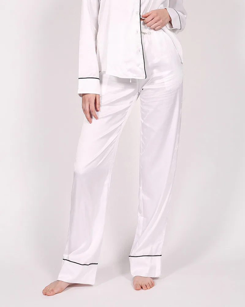Classic Silken Sleep Set in White