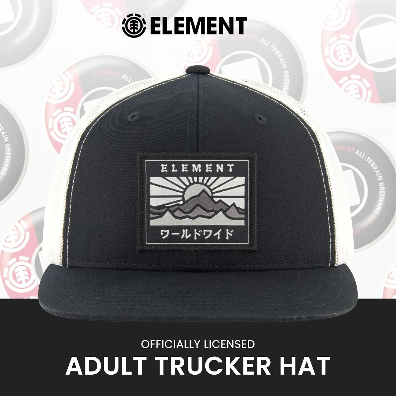 Concept One Element Trucker Hat, 6 Panel Adult Baseball Cap with Flat Brim