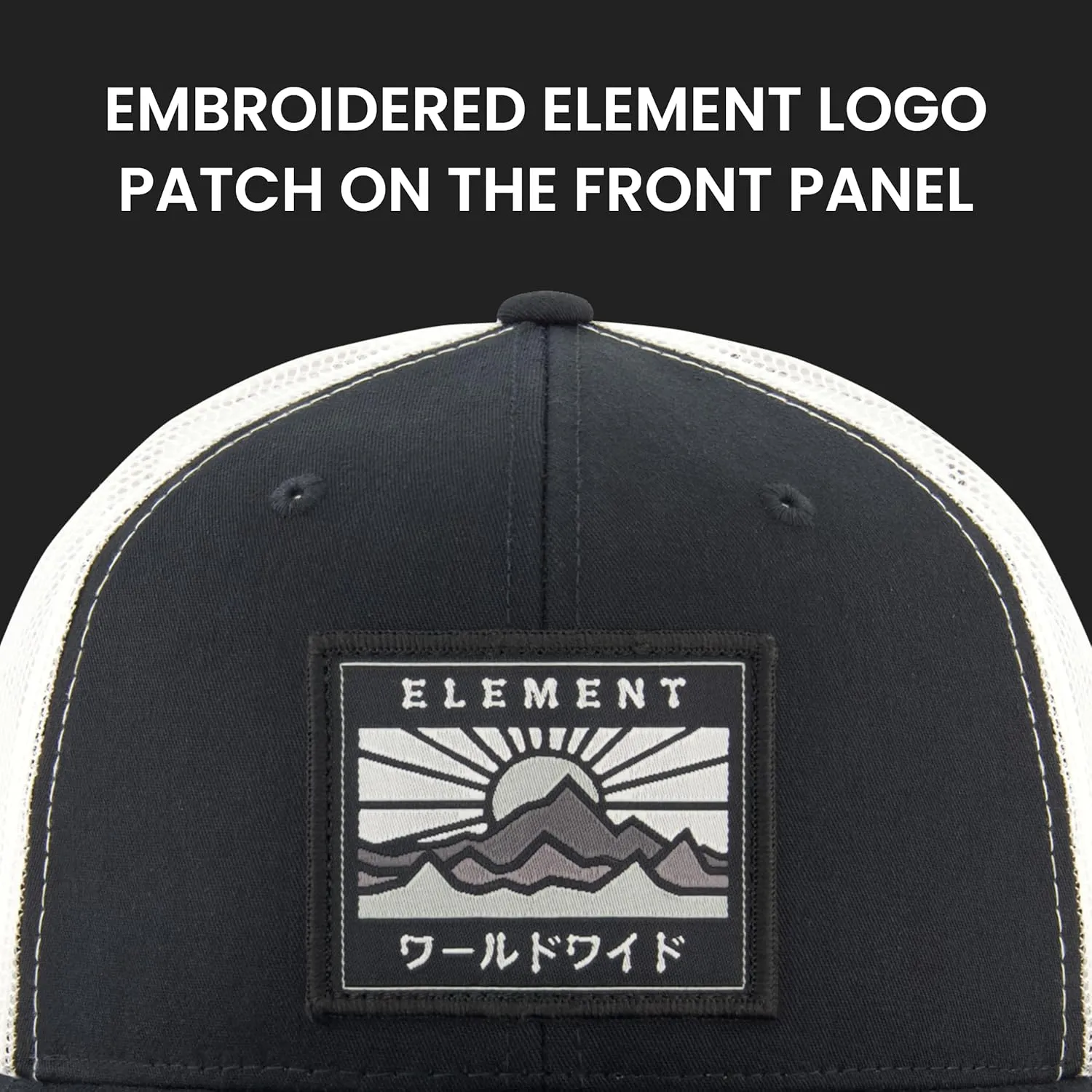 Concept One Element Trucker Hat, 6 Panel Adult Baseball Cap with Flat Brim