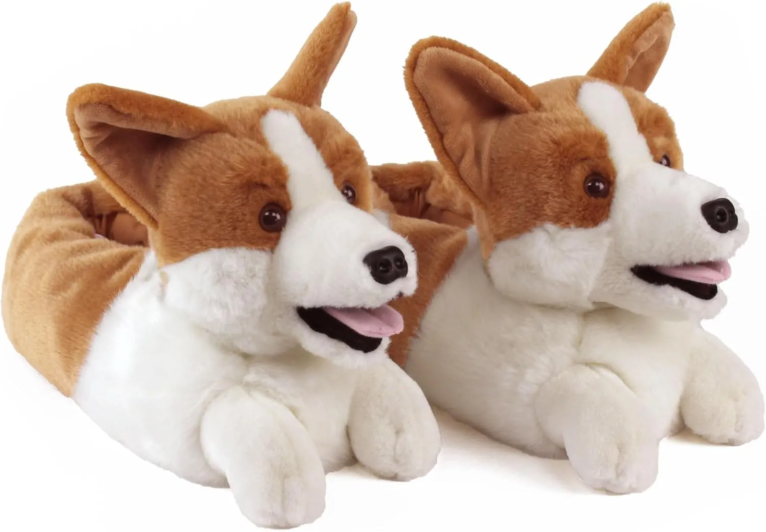 Corgi Slippers for Women and Men - Fuzzy Plush Dog Slippers for Adults