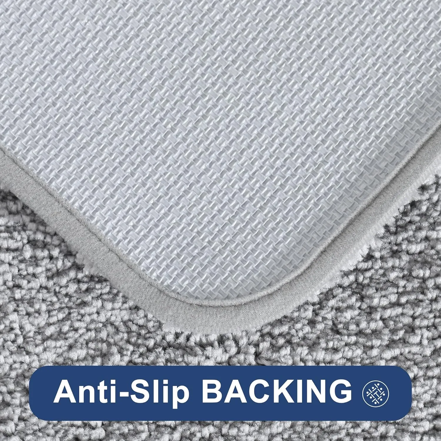 COSY HOMEER Bath Rugs for Bathroom Extra Thick - Anti-Slip Bath Mats Soft Plush Yarn Shaggy 100% Strong Mirco Polyeste Mat Living Room Bedroom Mat Floor Water Absorbent(Grey,20x32 - Inches)