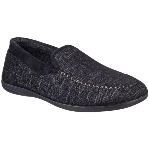 Cotswold Men's Stanley Loafer Slipper in Black