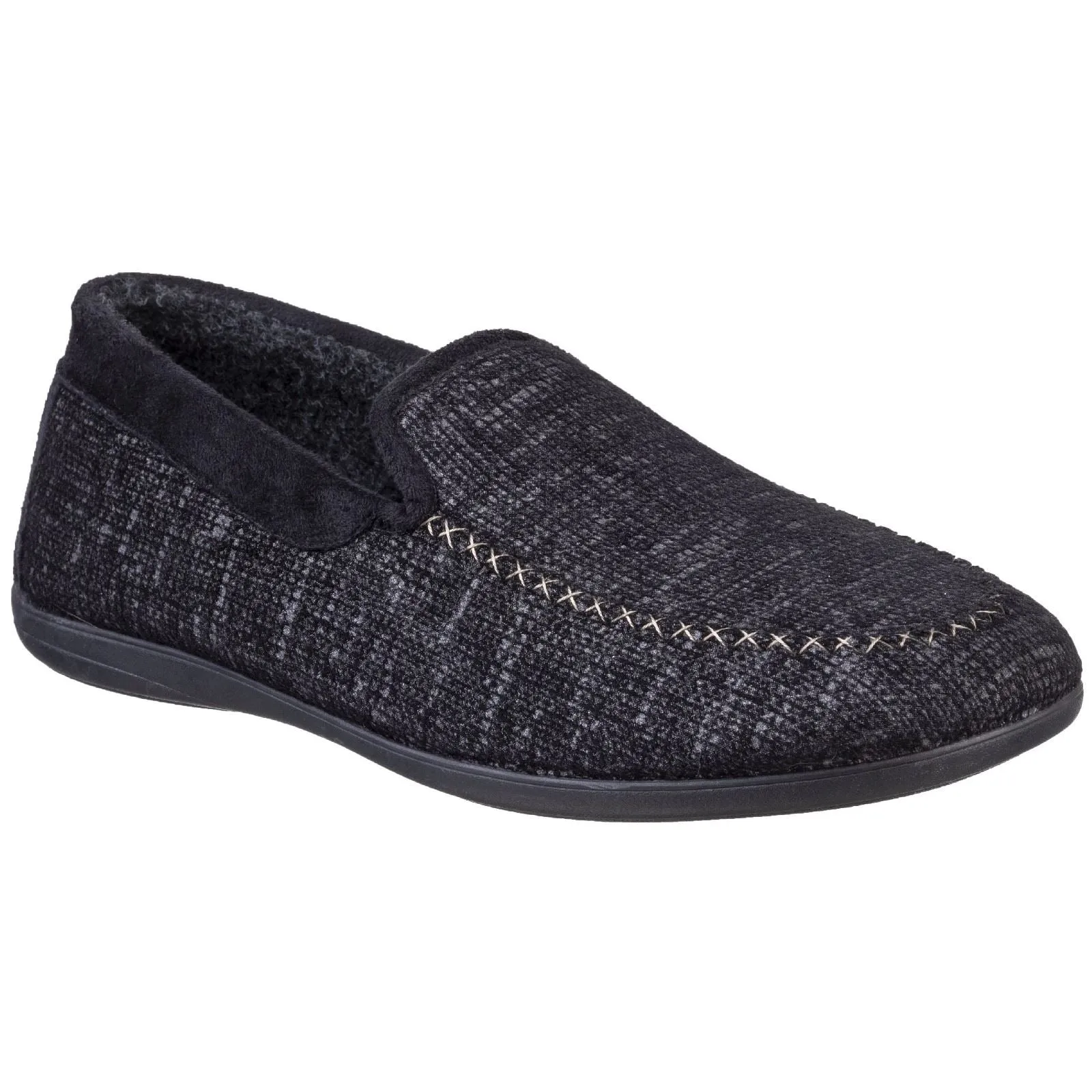Cotswold Men's Stanley Loafer Slipper in Black