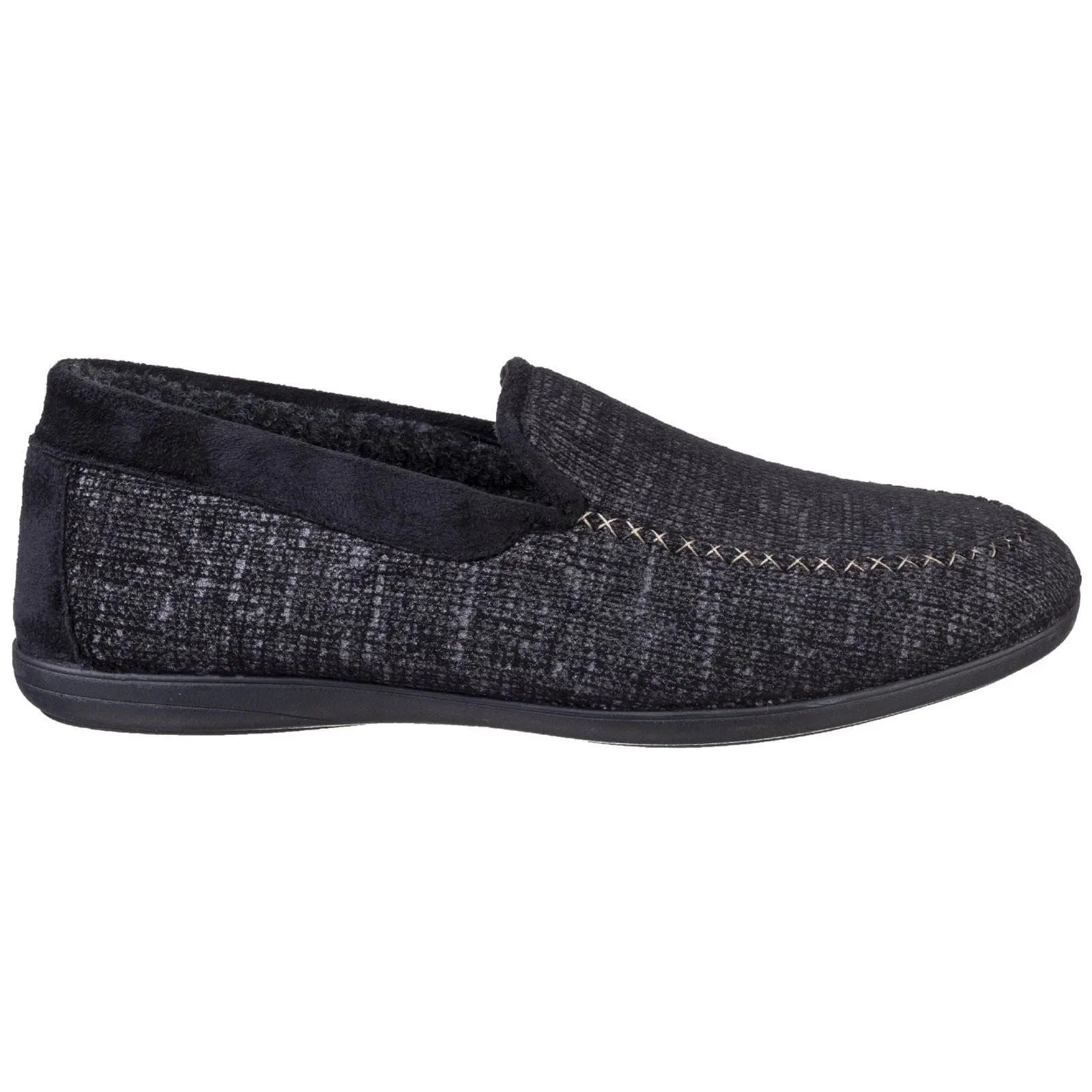 Cotswold Men's Stanley Loafer Slipper in Black