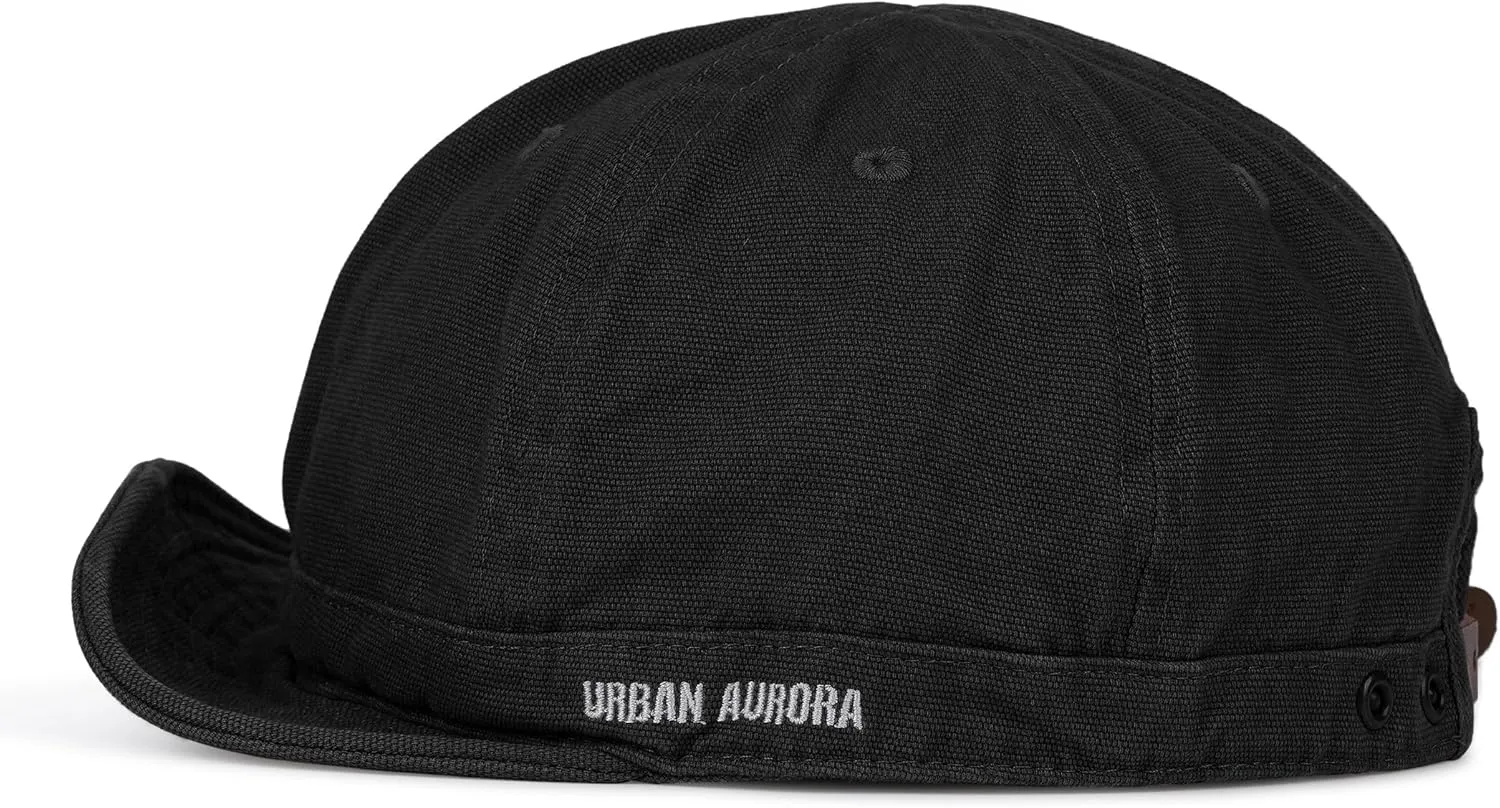 Croogo Cotton Trucker Hat Short Brim Mens Hat Low Profile Dad Hats Soft Short Brim Baseball Cap Flat Snapback Hats for Daily