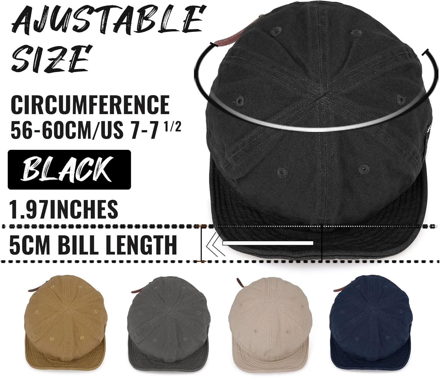 Croogo Cotton Trucker Hat Short Brim Mens Hat Low Profile Dad Hats Soft Short Brim Baseball Cap Flat Snapback Hats for Daily