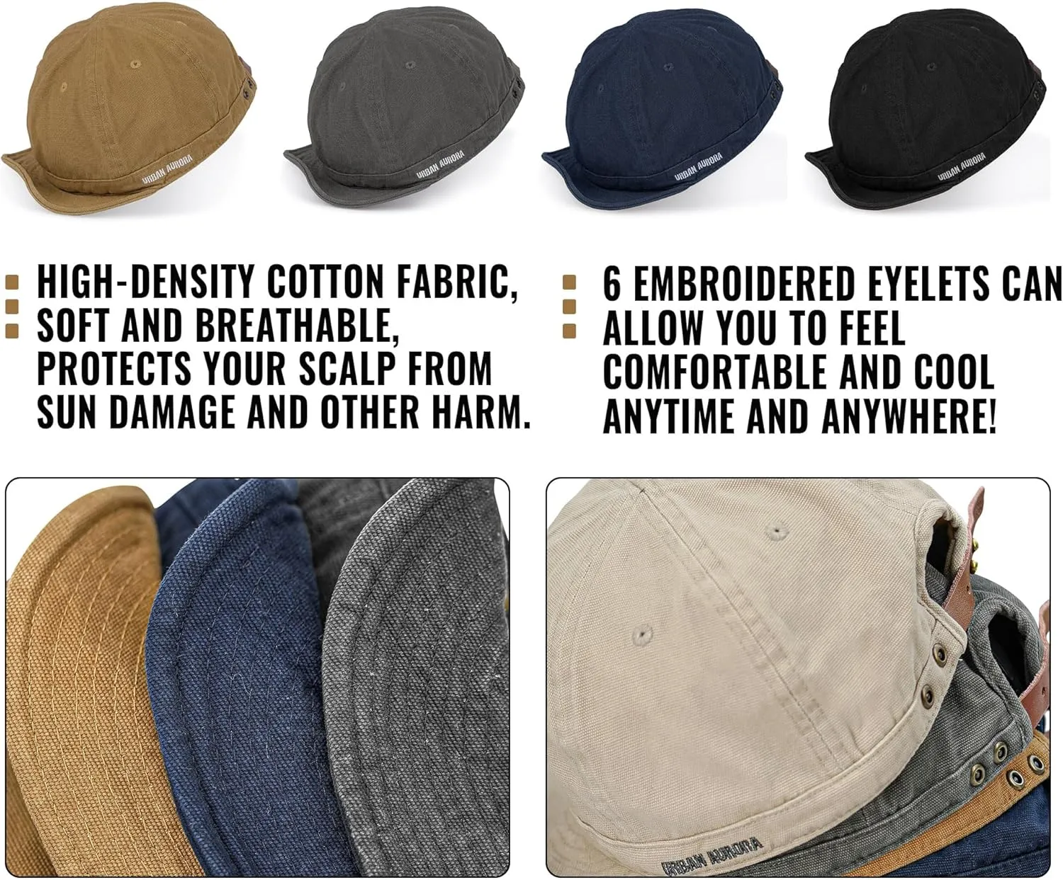 Croogo Cotton Trucker Hat Short Brim Mens Hat Low Profile Dad Hats Soft Short Brim Baseball Cap Flat Snapback Hats for Daily