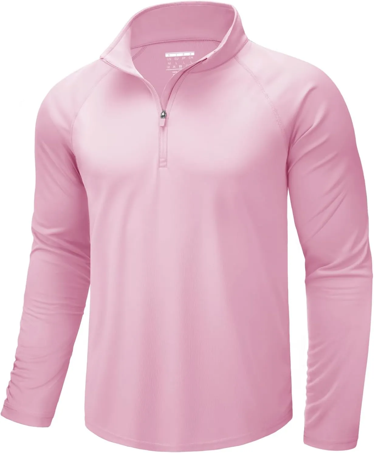CRYSULLY Men's Long Sleeve 1/4 Zip Shirts Sun Protection Pullover UPF 50  Rash Guard Running Lightweight T Shirt