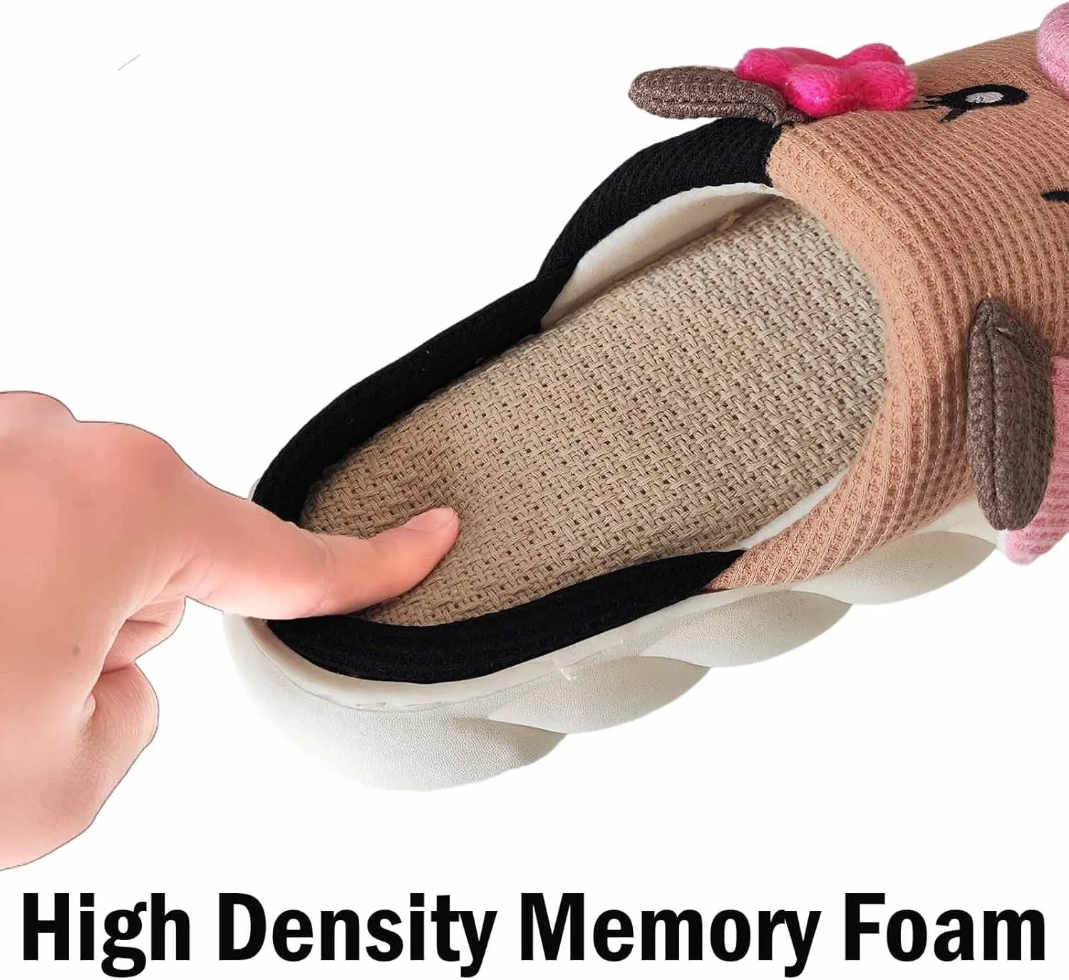 Cute Cow Slippers for Women, Indoor House Slippers, Platform Sole